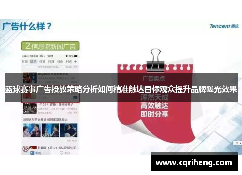 篮球赛事广告投放策略分析如何精准触达目标观众提升品牌曝光效果